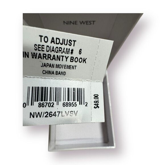 Nine West Women's Floral Dial Watch Genuine‎ Crystal Accented Silver Gray 2647 - Picture 9 of 12